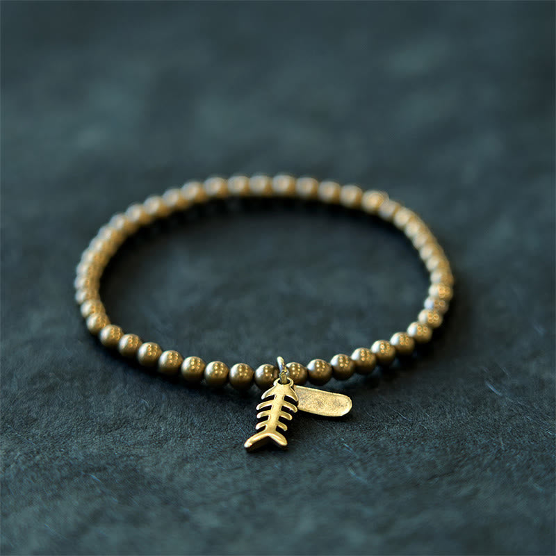 Bracelet de guérison en arête de poisson en cuivre pour le bien-être émotionnel