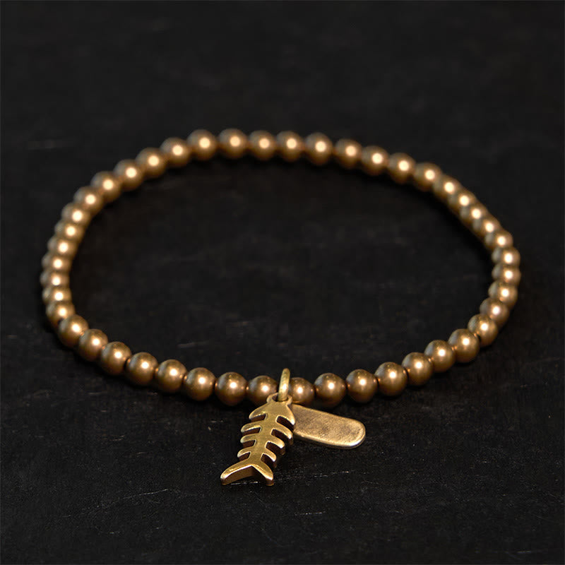 Bracelet de guérison en arête de poisson en cuivre pour le bien-être émotionnel