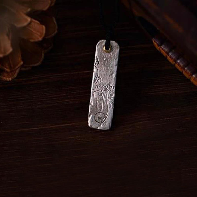 Collier porte-bonheur en cuivre | Pendentif de prospérité avec caractères chinois