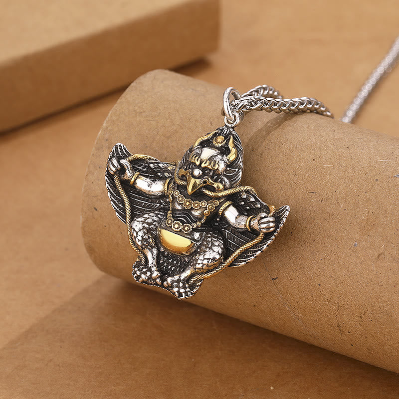 Collier de protection des oiseaux Garuda en cuivre avec pendentif spirituel