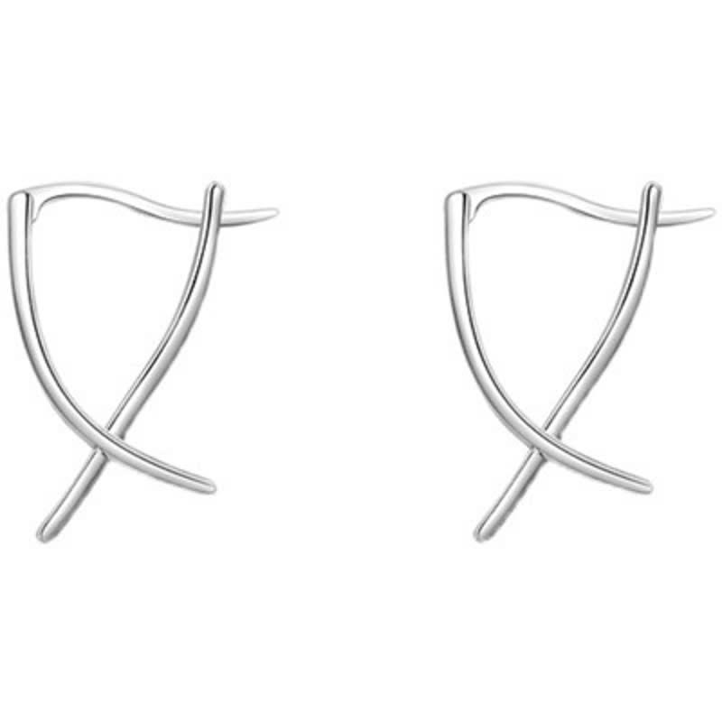 Boucles d'oreilles créoles spirituelles porte-bonheur en cuivre avec croix géométrique