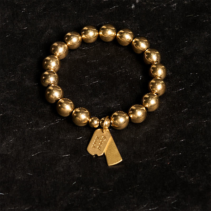 Bracelet de guérison en cuivre, perles de 10 mm pour l'équilibre et la chance