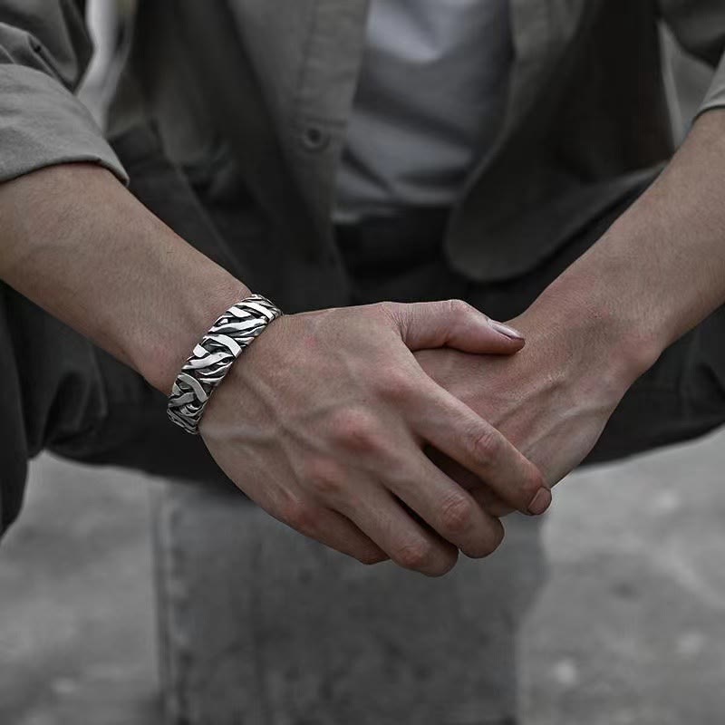 Bracelet manchette de guérison en cuivre | Texture rétro, énergie équilibrée
