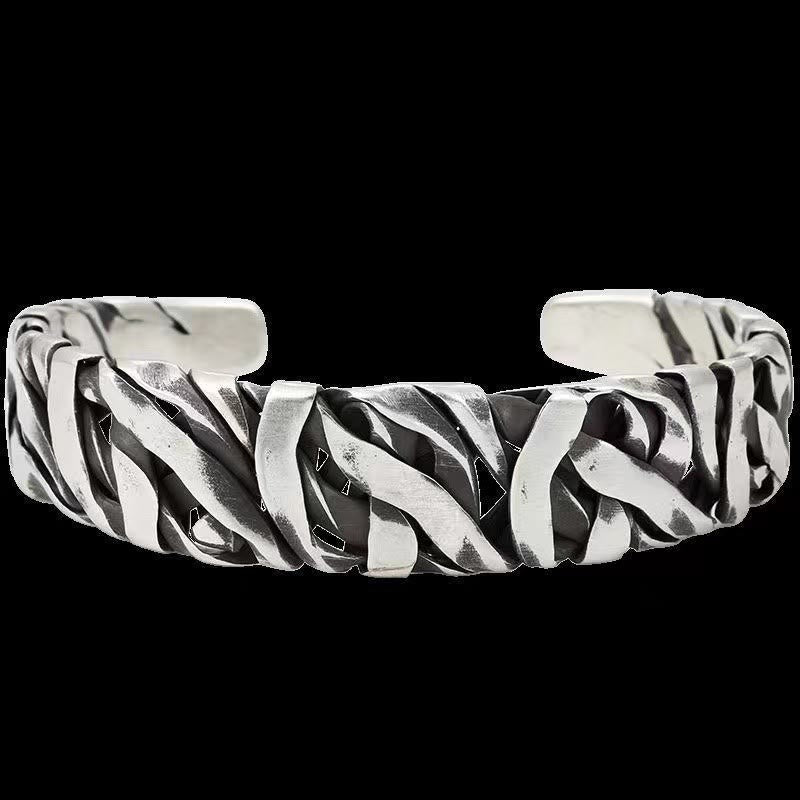 Bracelet manchette de guérison en cuivre | Texture rétro, énergie équilibrée