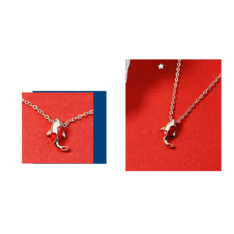 Parure de bijoux en cuivre motif carpe koï | Collier, bracelet et boucles d'oreilles