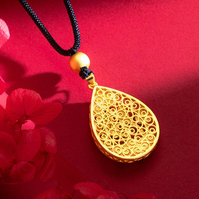 Collier en cuivre avec pendentif porte-bonheur en forme de poisson koï et lotus, 31 mm