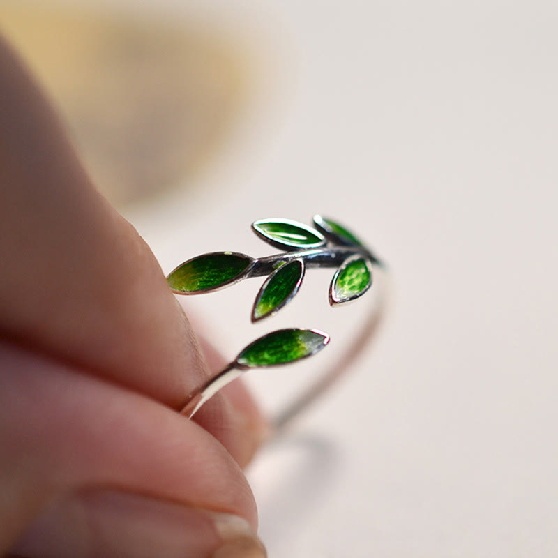 Bague de richesse réglable en feuilles de cuivre