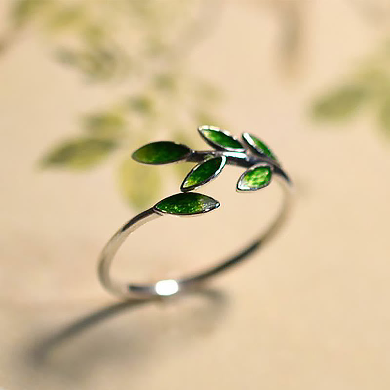 Bague de richesse réglable en feuilles de cuivre