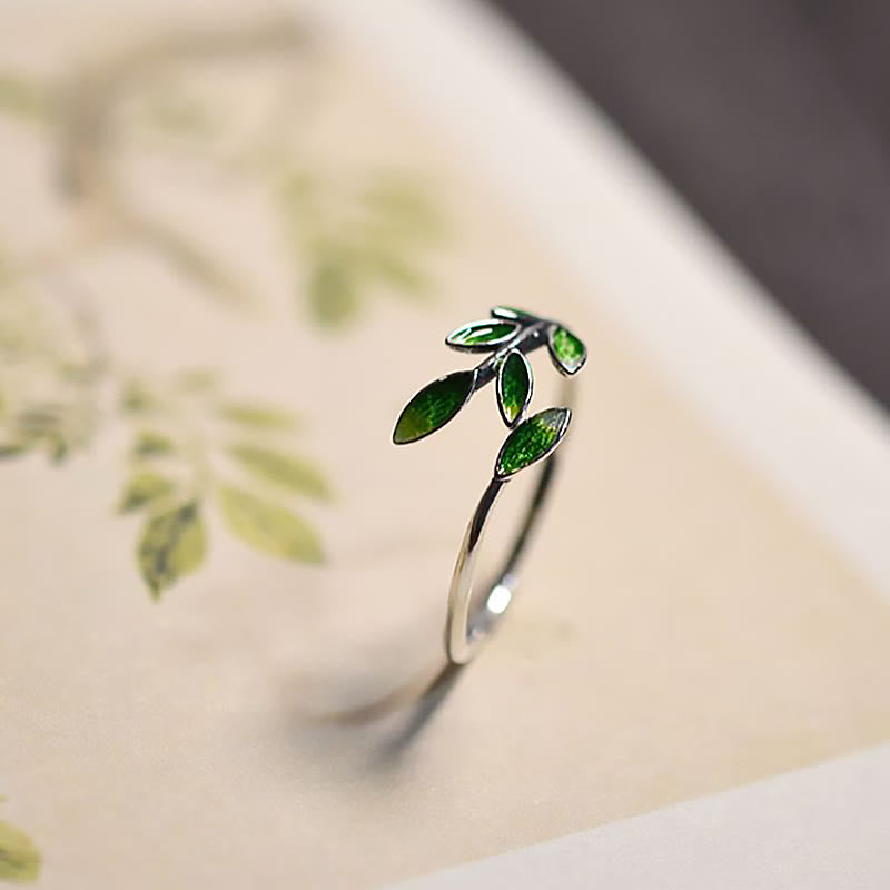 Bague de richesse réglable en feuilles de cuivre