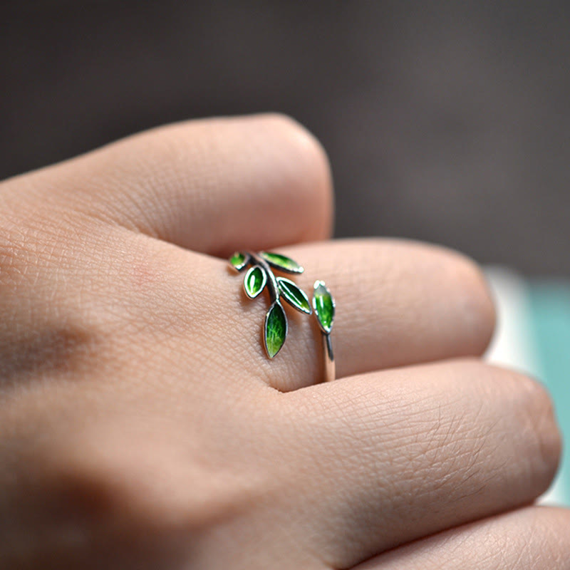 Bague de richesse réglable en feuilles de cuivre