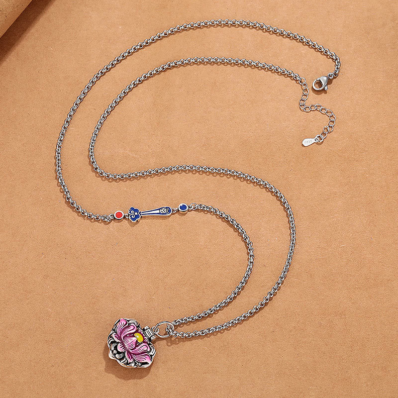 Collier Lotus en cuivre pour la chance et les nouveaux départs - Unisexe