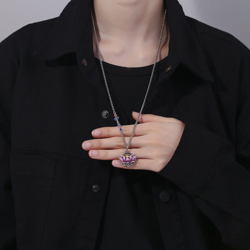 Collier Lotus en cuivre pour la chance et les nouveaux départs - Unisexe