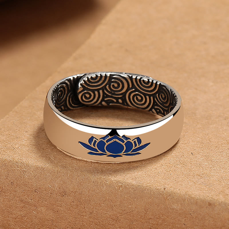 Bague Lotus en cuivre | Anneau ajustable Enlightenment de 6 mm