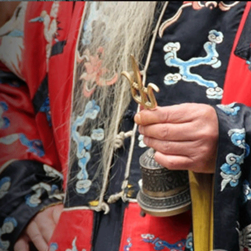 Cloche de méditation en cuivre et ensemble Vajra Dorje 8,66 pouces fait main au Tibet