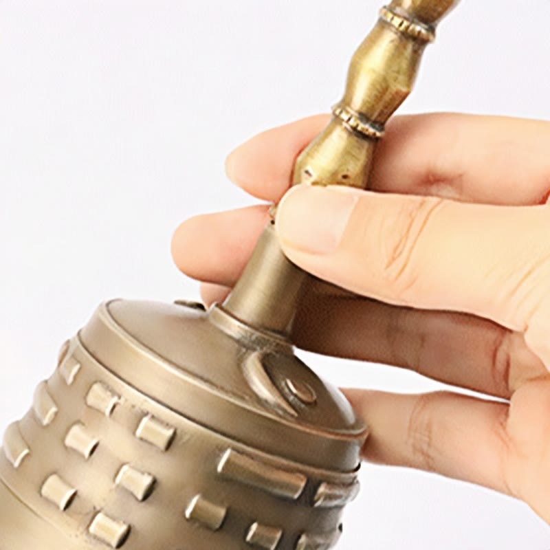 Cloche de méditation en cuivre et ensemble Vajra Dorje 8,66 pouces fait main au Tibet