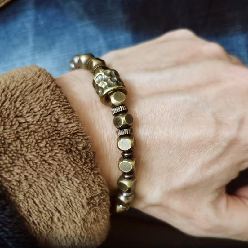 Bracelet d'équilibre en cuivre motif météorite 17-18 cm