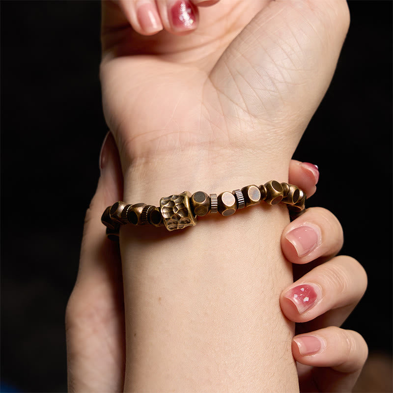 Bracelet d'équilibre en cuivre motif météorite 17-18 cm