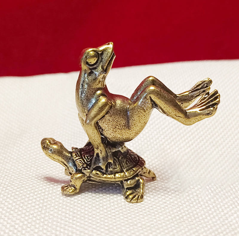 Figurines miniatures d'animaux en cuivre | Sculptures de richesse spirituelle