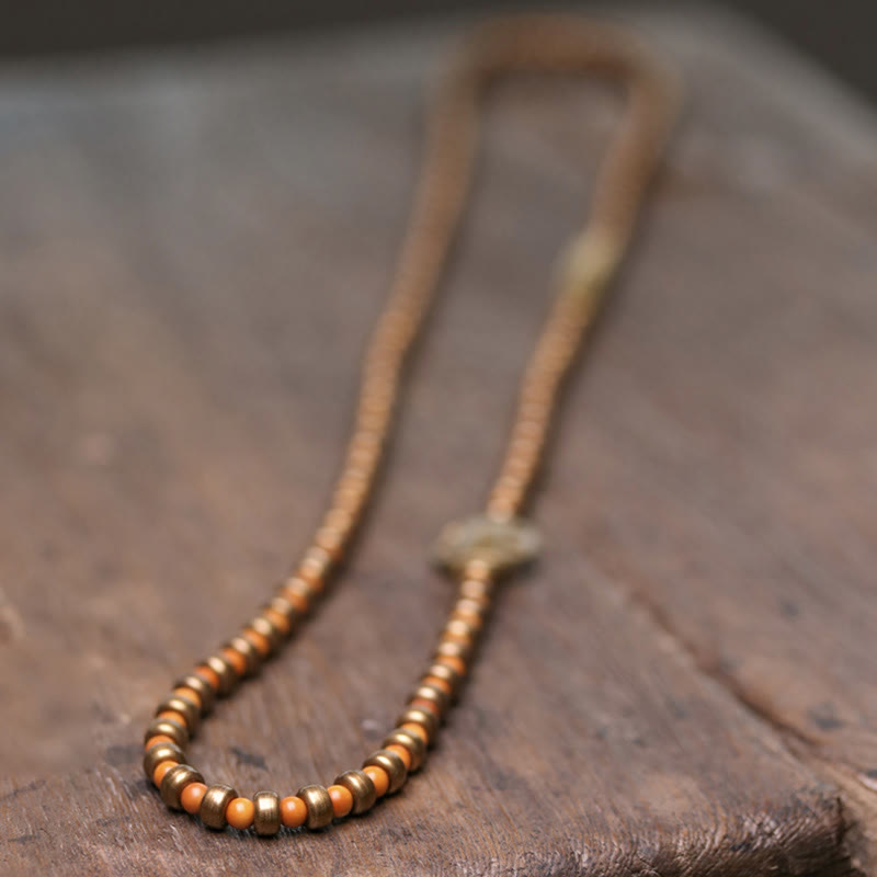 Bracelet spirituel en noyau d'olive en cuivre pour la richesse et l'équilibre