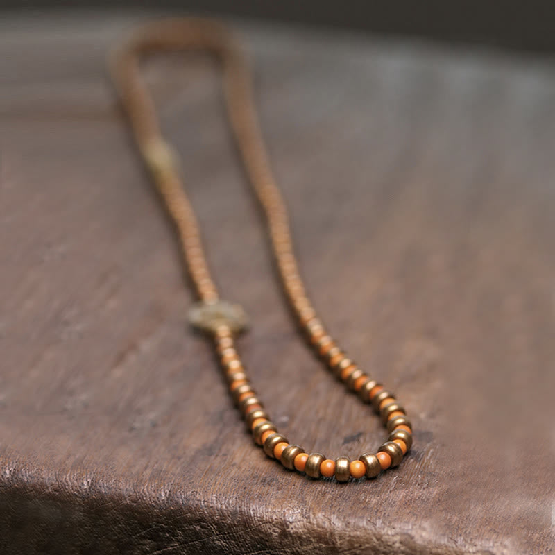 Bracelet spirituel en noyau d'olive en cuivre pour la richesse et l'équilibre