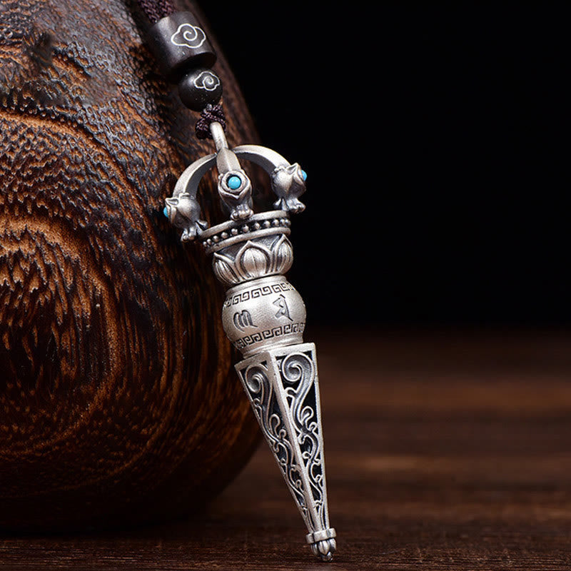 Collier Om Mani Padme Hum en cuivre avec pendentif Dorje Vajra