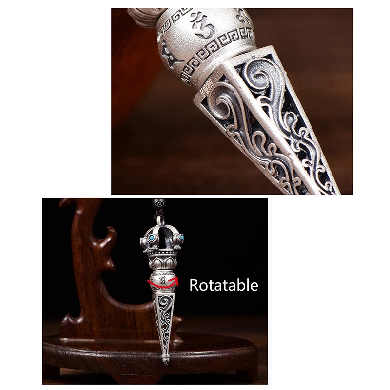 Collier Om Mani Padme Hum en cuivre avec pendentif Dorje Vajra