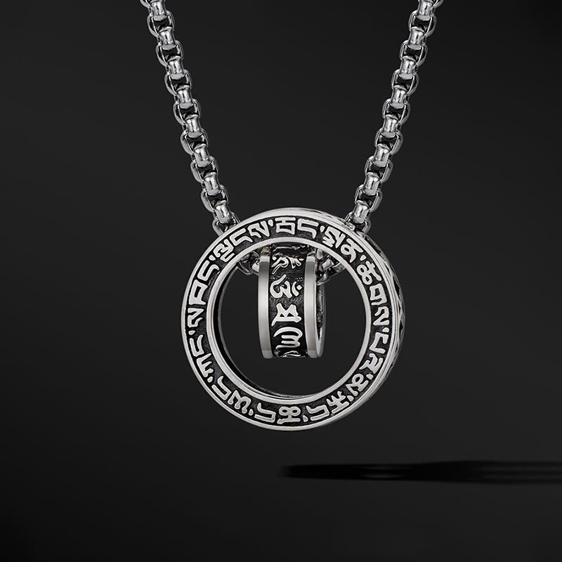 Collier pendentif en cuivre Om Mani Padme Hum pour la paix et la pureté