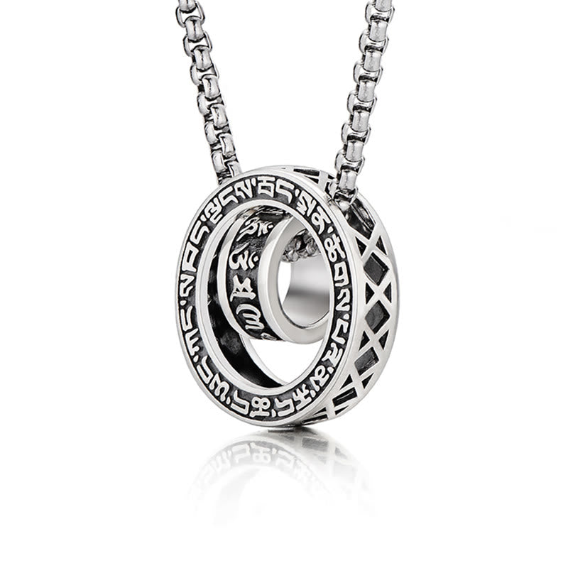 Collier pendentif en cuivre Om Mani Padme Hum pour la paix et la pureté