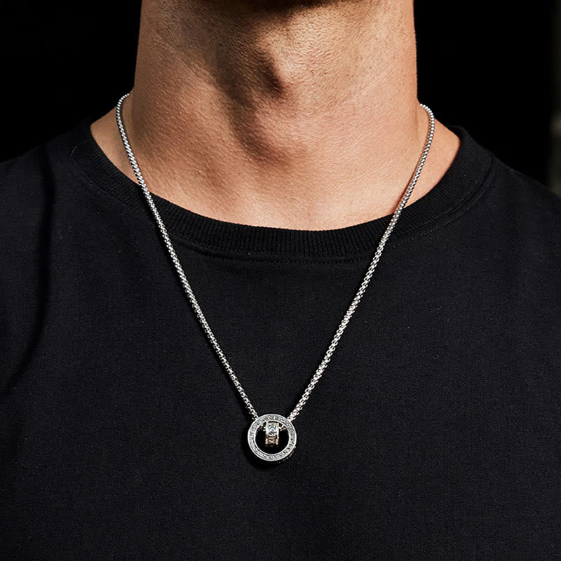 Collier pendentif en cuivre Om Mani Padme Hum pour la paix et la pureté