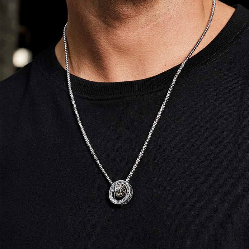 Collier pendentif en cuivre Om Mani Padme Hum pour la paix et la pureté