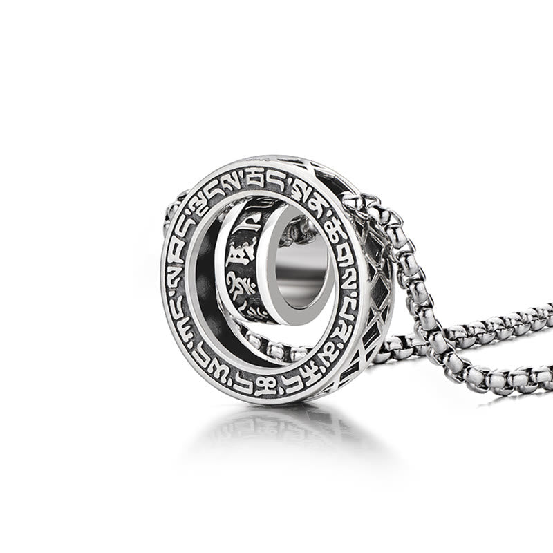 Collier pendentif en cuivre Om Mani Padme Hum pour la paix et la pureté