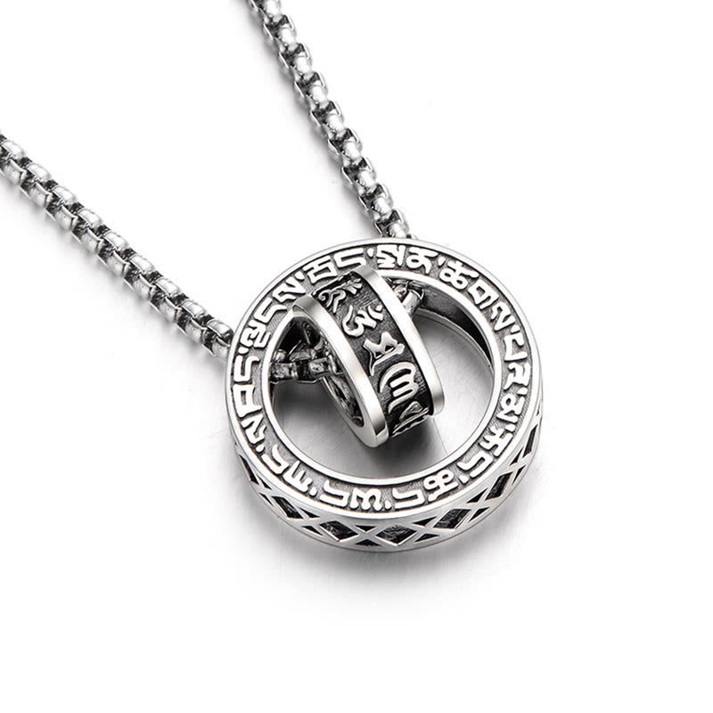Collier pendentif en cuivre Om Mani Padme Hum pour la paix et la pureté