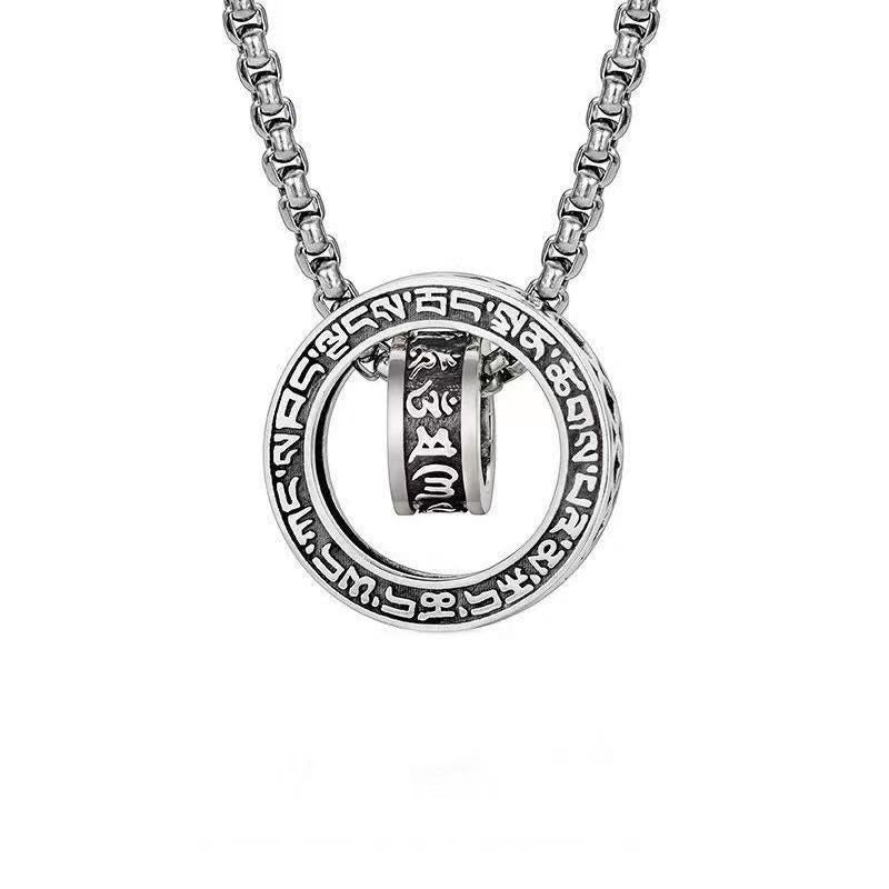 Collier pendentif en cuivre Om Mani Padme Hum pour la paix et la pureté