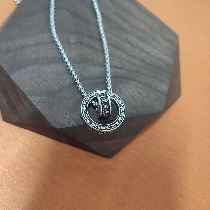 Collier pendentif en cuivre Om Mani Padme Hum pour la paix et la pureté