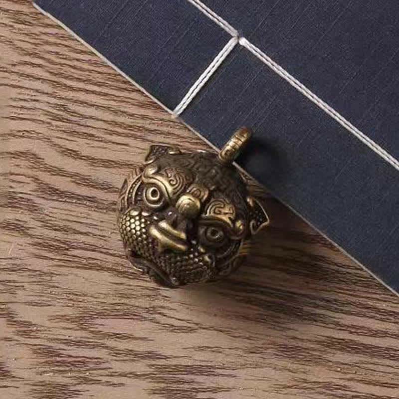 Porte-clés Pixiu en cuivre – Talisman de chance et de protection