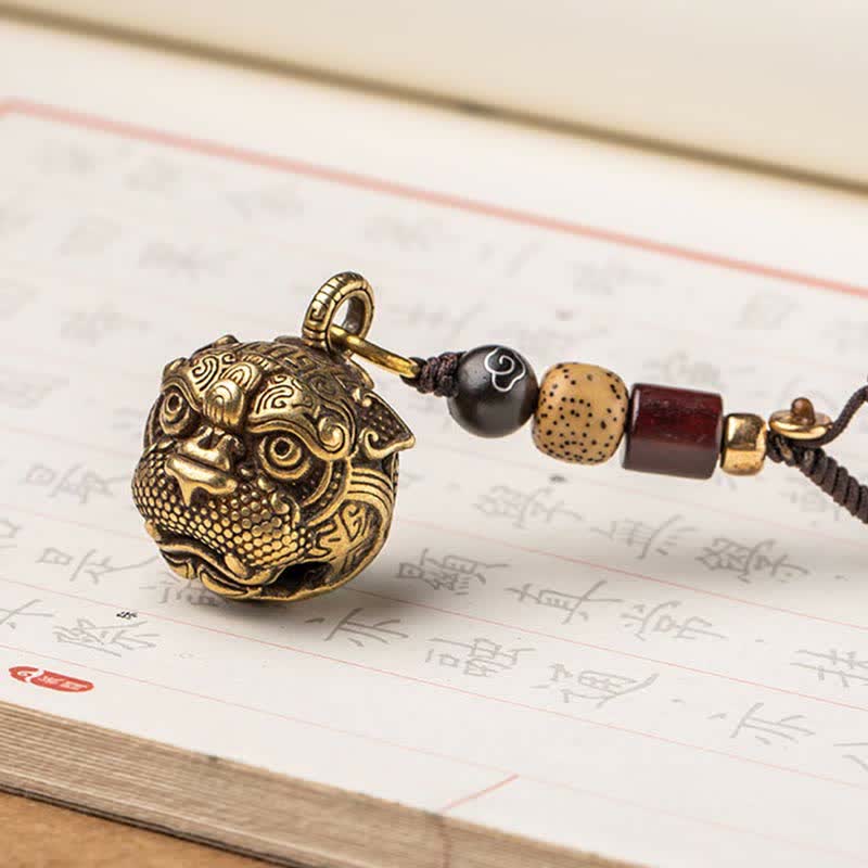 Porte-clés Pixiu en cuivre – Talisman de chance et de protection