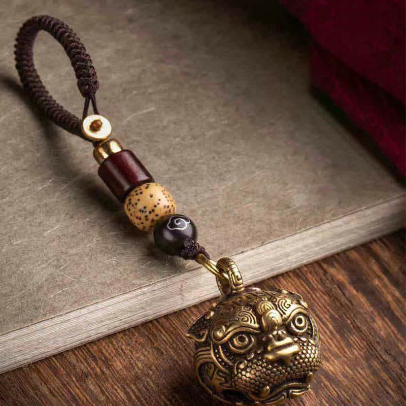 Porte-clés Pixiu en cuivre – Talisman de chance et de protection