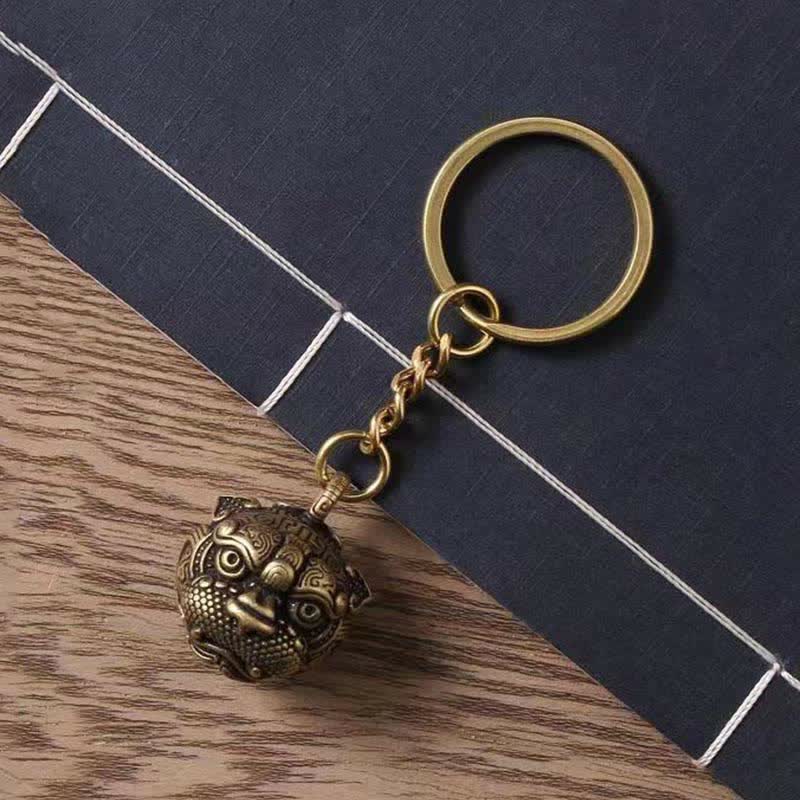 Porte-clés Pixiu en cuivre – Talisman de chance et de protection