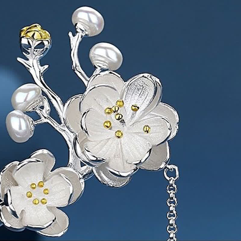 Épingle à cheveux papillon en cuivre, fleur de prunier | Symbole d'amour et de liberté