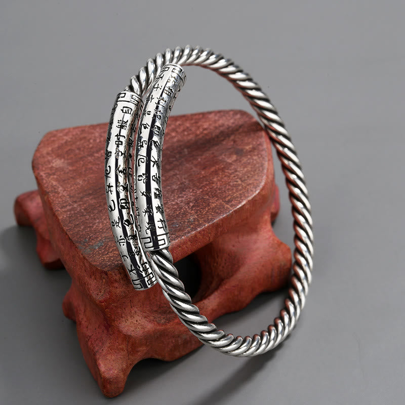 Bracelet d'équilibre spirituel en cuivre avec motif Sutra du cœur