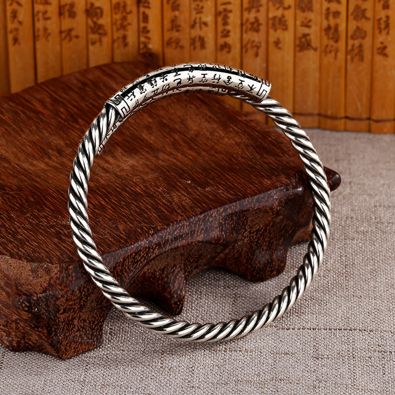 Bracelet d'équilibre spirituel en cuivre avec motif Sutra du cœur