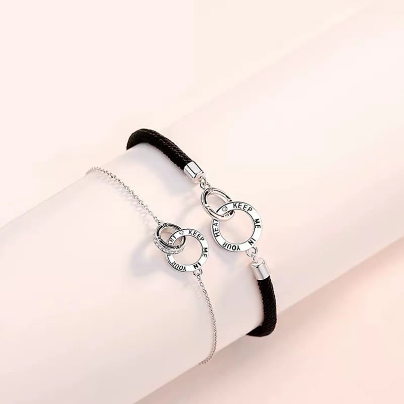 Bracelet spirituel en cuivre | Cercles entrelacés pour couple de guérison