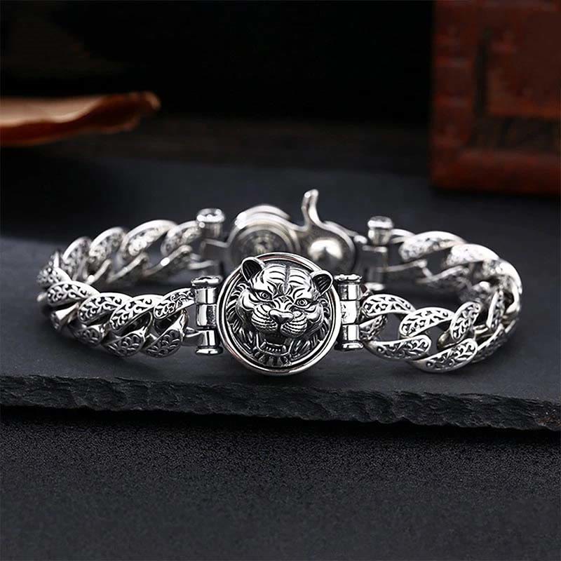 Bracelet spirituel en cuivre avec motif floral de la dynastie Tang - Chance et énergie