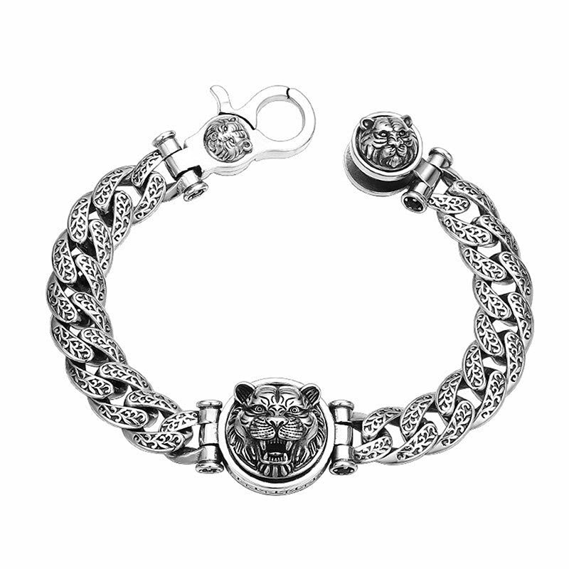 Bracelet spirituel en cuivre avec motif floral de la dynastie Tang - Chance et énergie