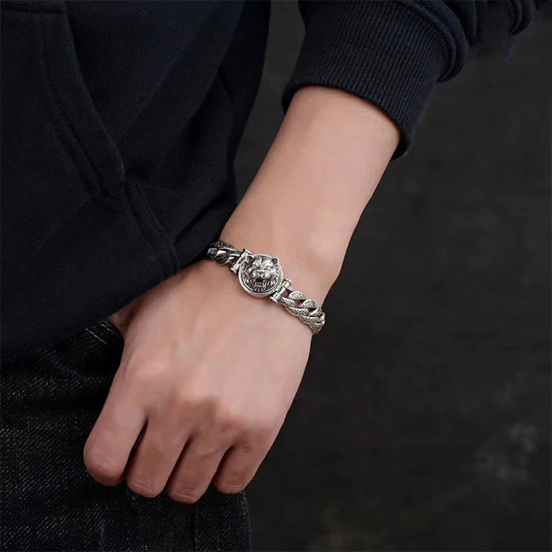 Bracelet spirituel en cuivre avec motif floral de la dynastie Tang - Chance et énergie