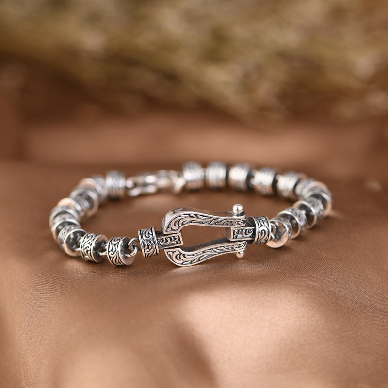 Bracelet spirituel en cuivre avec boucle porte-bonheur de la dynastie Tang, 18 cm