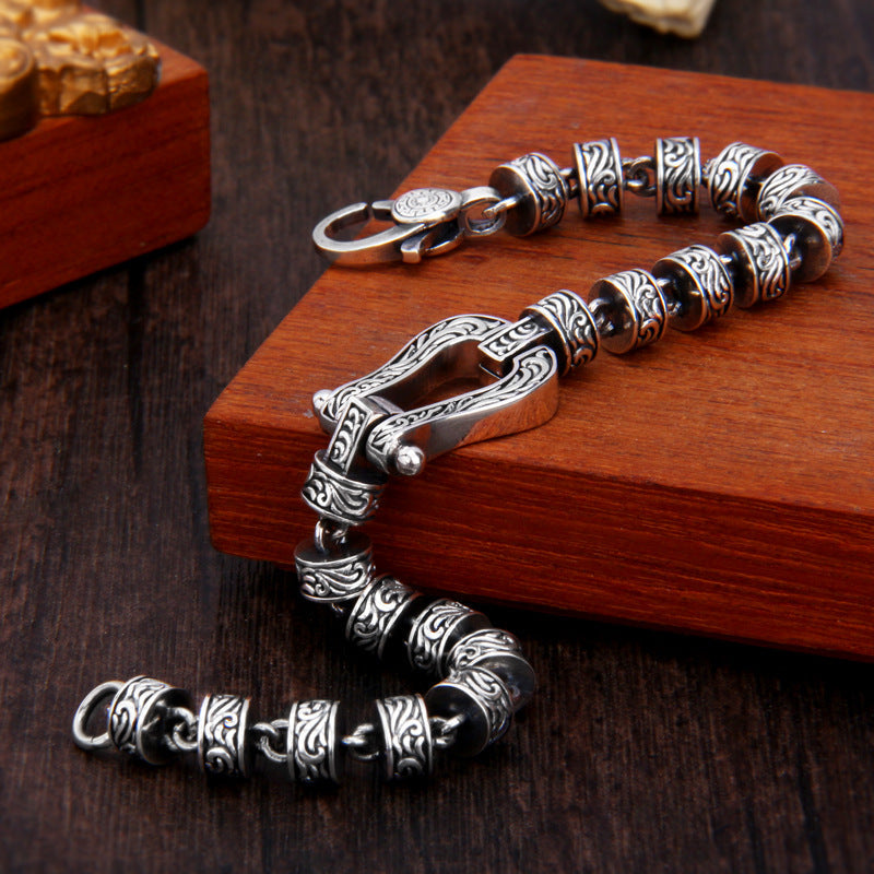 Bracelet spirituel en cuivre avec boucle porte-bonheur de la dynastie Tang, 18 cm