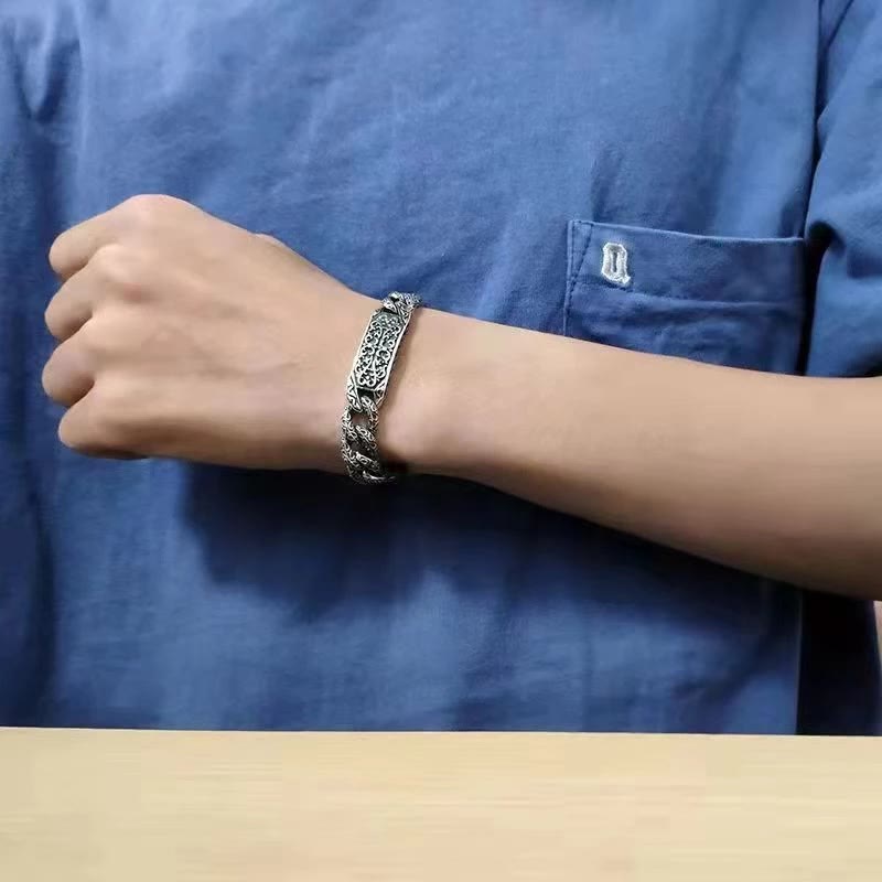 Bracelet de guérison spirituelle en cuivre avec motifs vintage pour l'équilibre