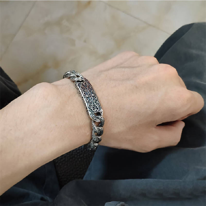 Bracelet de guérison spirituelle en cuivre avec motifs vintage pour l'équilibre