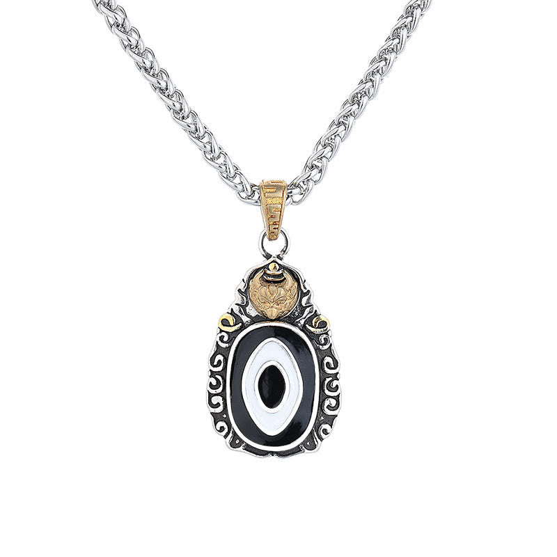 Collier spirituel en cuivre avec perle Dzi motif Garuda pour la richesse